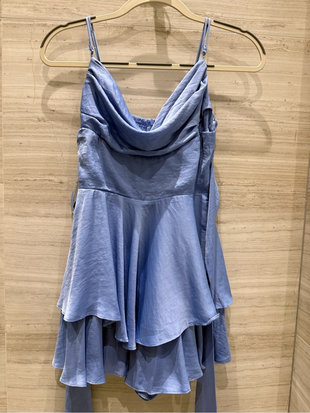Mustard Seed Light Periwinkle Cowl Neck Slip Dress